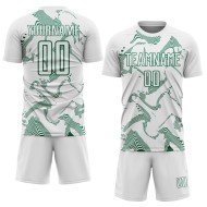 Maillot de football blanc uniforme Sports Curve Lines Kelly, sublimation personnalisée, vert