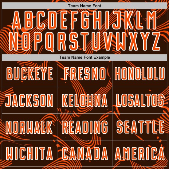 Maillot de football Curve Sports Lines marron, uniforme personnalisé par sublimation, orange et blanc