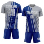 Maillot de football personnalisé Royal-White, sublimation, gris