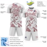 Maillot de football Curve Lines blanc, uniforme de sublimation, Crimson Sports Custom