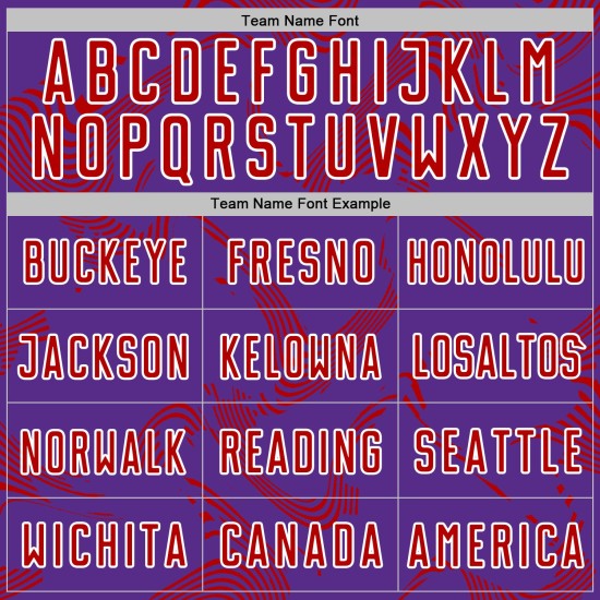 Maillot personnalisé Sports Lines Sublimation Curve Soccer Uniform Violet Rouge-Blanc