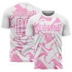 Maillot de football rose à sublimation, uniforme blanc, personnalisé Curve Sports Maillot de football rose à sublimation, uniforme blanc, personnalisé Curve Sports