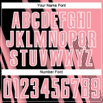 Maillot de football personnalisé à sublimation, noir et blanc, rose moyen Maillot de football personnalisé à sublimation, noir et blanc, rose moyen