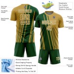 Maillot de football personnalisé vert et blanc à sublimation dorée