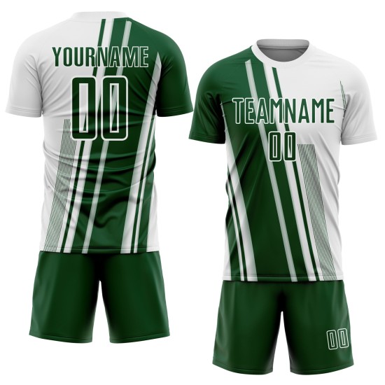 Maillot de football vert à sublimation, lignes personnalisées, sport, blanc Maillot de football vert à sublimation, lignes personnalisées, sport, blanc