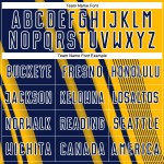 Maillot de football bleu marine et blanc, lignes personnalisées par sublimation dorée