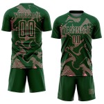 Maillot de football vert à sublimation, uniforme rose, lignes, taille moyenne, personnalisé, sport, courbe