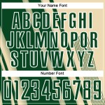 Maillot de football de sport, uniforme, lignes de sublimation crème, personnalisé, vert et blanc
