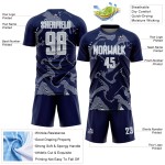Maillot bleu marine Curve Custom Lines, uniforme argent-blanc, pour le sport, le football, sublimation Maillot bleu marine Curve Custom Lines, uniforme argent-blanc, pour le sport, le football, sublimation