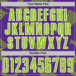 Maillot de football à lignes uniformes, violet, vert fluo et blanc, personnalisé, sublimation Maillot de football à lignes uniformes, violet, vert fluo et blanc, personnalisé, sublimation