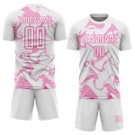 Maillot de football rose à sublimation, uniforme blanc, personnalisé Curve Sports Maillot de football rose à sublimation, uniforme blanc, personnalisé Curve Sports