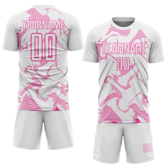 Maillot de football rose à sublimation, uniforme blanc, personnalisé Curve Sports Maillot de football rose à sublimation, uniforme blanc, personnalisé Curve Sports
