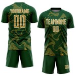 Maillot de sublimation personnalisé Curve Green Uniform Sports Soccer Old Gold-White