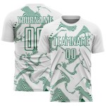Maillot de football blanc uniforme Sports Curve Lines Kelly, sublimation personnalisée, vert