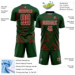 Maillot de football personnalisé, lignes de sublimation, rouge, blanc, vert, uniforme, courbe