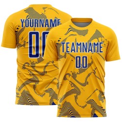 Maillot de football Gold Curve Sports Uniform Lines Sublimation Royal-White Custom