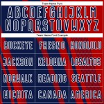 Maillot de football personnalisé à sublimation bleu marine, blanc et rouge Maillot de football personnalisé à sublimation bleu marine, blanc et rouge