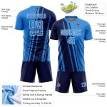 Maillot de football bleu marine et blanc, uniforme de sport à sublimation par poudre, personnalisé Maillot de football bleu marine et blanc, uniforme de sport à sublimation par poudre, personnalisé