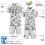 Maillot de sport gris Steel Curve personnalisé par sublimation, uniforme blanc de football Maillot de sport gris Steel Curve personnalisé par sublimation, uniforme blanc de football