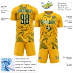 Maillot vert-blanc personnalisé par sublimation Sports Gold Lines Soccer Curve Uniform Maillot vert-blanc personnalisé par sublimation Sports Gold Lines Soccer Curve Uniform