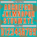 Maillot de sport Aqua Uniform Sublimation Lignes orange-blanches Courbe personnalisée Soccer