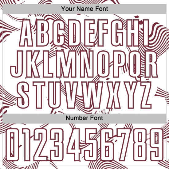 Maillot de football blanc à lignes uniformes et courbes, bordeaux, sublimation personnalisée