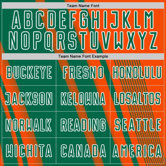 Maillot de sport Kelly personnalisé à sublimation, lignes de football, orange, vert et blanc