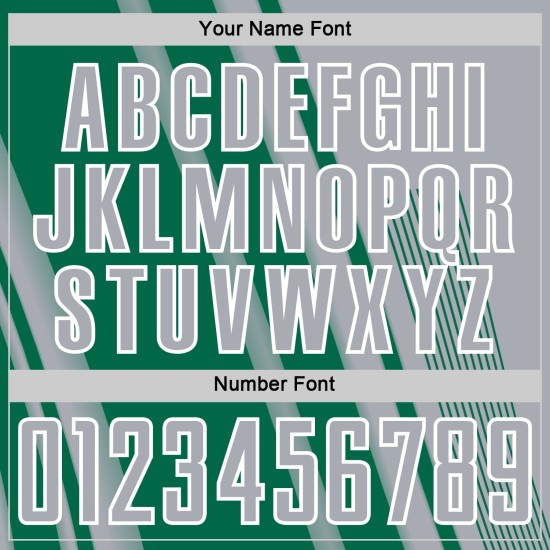 Maillot de football personnalisé à sublimation grise Lines, uniforme vert et blanc, sports Kelly Maillot de football personnalisé à sublimation grise Lines, uniforme vert et blanc, sports Kelly