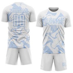 Maillot de football Curve Light Uniform White Lines, personnalisé par sublimation, bleu Maillot de football Curve Light Uniform White Lines, personnalisé par sublimation, bleu