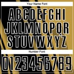 Maillot de football personnalisé noir et blanc, sublimation, lignes dorées