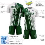 Maillot de football vert à sublimation, lignes personnalisées, sport, blanc Maillot de football vert à sublimation, lignes personnalisées, sport, blanc