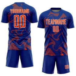 Maillot de football personnalisé à sublimation orange et blanc Royal Curve Sports Maillot de football personnalisé à sublimation orange et blanc Royal Curve Sports