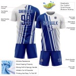 Maillot de sport de football à sublimation, lignes blanches uniformes, personnalisé, royal Maillot de sport de football à sublimation, lignes blanches uniformes, personnalisé, royal