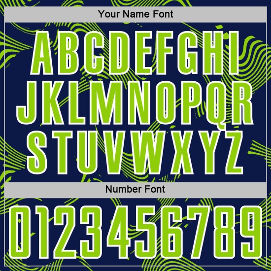 Maillot de sport Navy Lines Sublimation personnalisé Neon Curve Vert-Blanc Uniforme de football Maillot de sport Navy Lines Sublimation personnalisé Neon Curve Vert-Blanc Uniforme de football