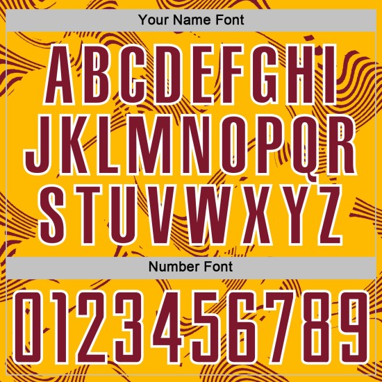 Maillot de sport de football personnalisé à lignes dorées et sublimées blanc cramoisi