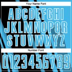 Maillot de football sublimé Lines Blue Sky Sports, uniforme personnalisé noir et blanc