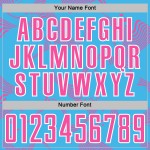 Maillot de football personnalisé rose et blanc, sublimation, bleu, courbe, lignes sportives, ciel