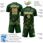 Maillot de sublimation personnalisé Curve Green Uniform Sports Soccer Old Gold-White