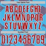 Maillot de football bleu ciel, rouge et blanc, uniforme personnalisé, lignes courbes, sublimation Maillot de football bleu ciel, rouge et blanc, uniforme personnalisé, lignes courbes, sublimation