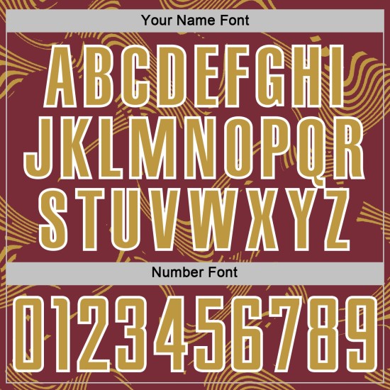 Maillot de sport personnalisé, ancien uniforme de football à sublimation bordeaux, courbe or-blanc