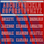 Maillot de football personnalisé avec lignes de sublimation, uniforme de sport blanc royal, rouge