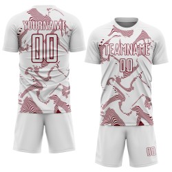 Maillot de football Curve Lines blanc, uniforme de sublimation, Crimson Sports Custom Maillot de football Curve Lines blanc, uniforme de sublimation, Crimson Sports Custom