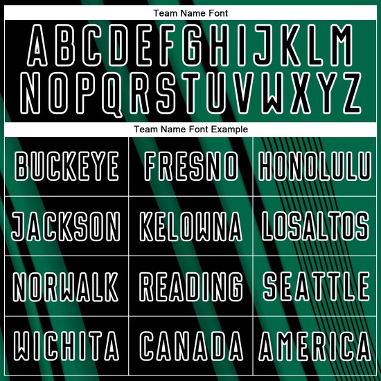 Maillot de football personnalisé par sublimation Uniform Lines Kelly noir-blanc vert Sports Maillot de football personnalisé par sublimation Uniform Lines Kelly noir-blanc vert Sports