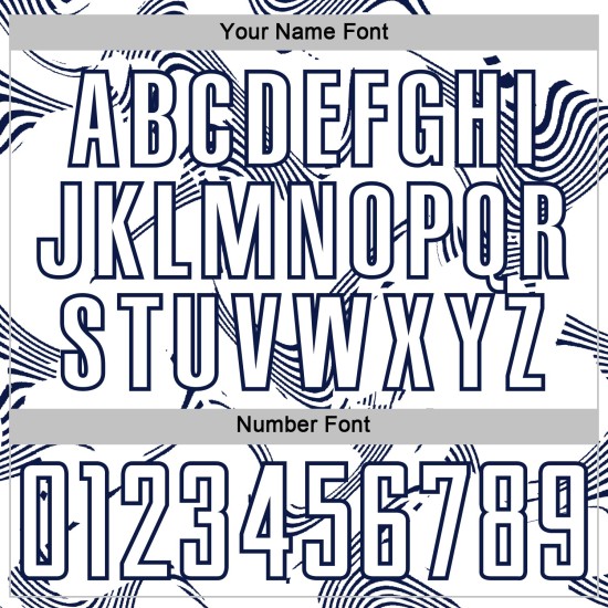 Maillot de sport bleu marine personnalisé, lignes courbes, uniforme de sublimation blanc Maillot de sport bleu marine personnalisé, lignes courbes, uniforme de sublimation blanc