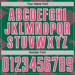 Maillot de football vert sublimation lignes néon courbe rose-blanc Kelly uniforme sport personnalisé