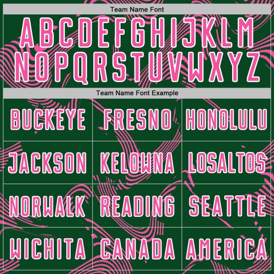 Maillot de football vert à sublimation rose et blanc, lignes sportives courbes personnalisées