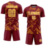 Maillot de football sportif Crimson Custom Lines Curve Uniform Sublimation Or-Blanc Maillot de football sportif Crimson Custom Lines Curve Uniform Sublimation Or-Blanc