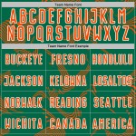 Maillot orange-blanc de sport, uniforme de football vert sublimé, Kelly Lines Curve personnalisé Maillot orange-blanc de sport, uniforme de football vert sublimé, Kelly Lines Curve personnalisé