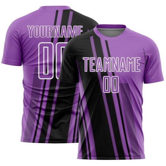 Maillot de sport violet taille M, lignes personnalisées, sublimation, football, noir et blanc Maillot de sport violet taille M, lignes personnalisées, sublimation, football, noir et blanc