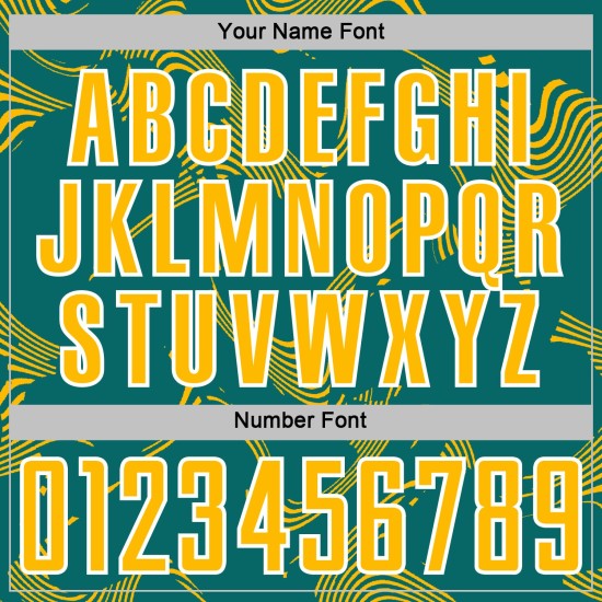 Maillot de football personnalisé Lines Curve, sublimation, bleu sarcelle, or et blanc Maillot de football personnalisé Lines Curve, sublimation, bleu sarcelle, or et blanc